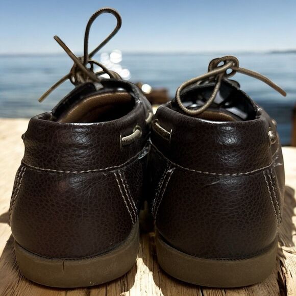 Madison Avenue Benjamin Boat Shoes Youth Size 6M Brown Leather Loafers - Picture 5 of 6